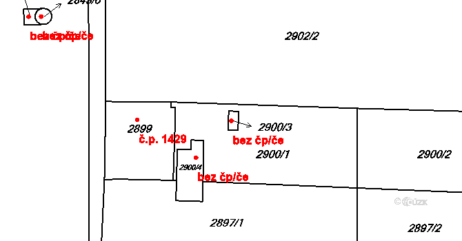 Mělník 42983835 na parcele st. 2900/3 v KÚ Mělník, Katastrální mapa