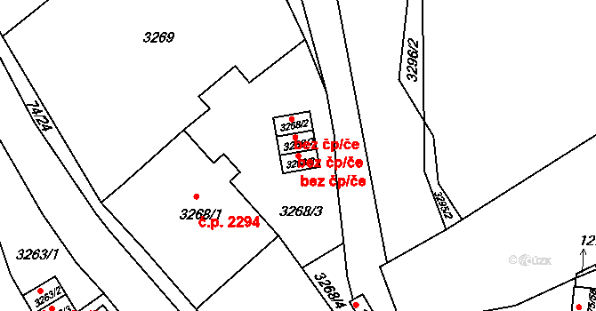 Chomutov 43463835 na parcele st. 3268/8 v KÚ Chomutov II, Katastrální mapa