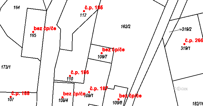 Všetaty 45390835 na parcele st. 109/7 v KÚ Přívory, Katastrální mapa