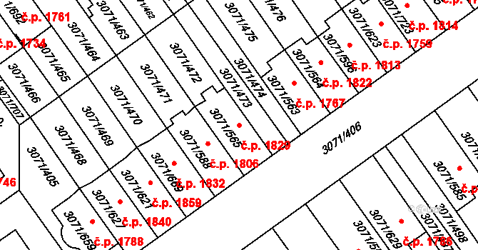 Hlučín 1829 na parcele st. 3071/565 v KÚ Hlučín, Katastrální mapa