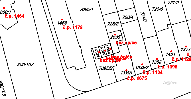 Kojetín 49504835 na parcele st. 1733/1 v KÚ Kojetín, Katastrální mapa