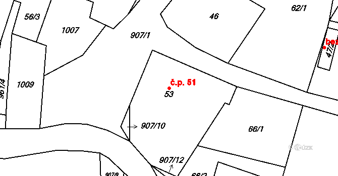 Křemačov 51, Mohelnice na parcele st. 53 v KÚ Křemačov, Katastrální mapa