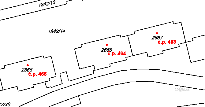 Vimperk II 464, Vimperk na parcele st. 2666 v KÚ Vimperk, Katastrální mapa