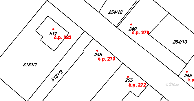 Micmanice 273, Strachotice na parcele st. 248 v KÚ Micmanice, Katastrální mapa