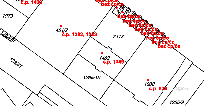 Brandýs nad Labem 1349, Brandýs nad Labem-Stará Boleslav na parcele st. 1463 v KÚ Brandýs nad Labem, Katastrální mapa