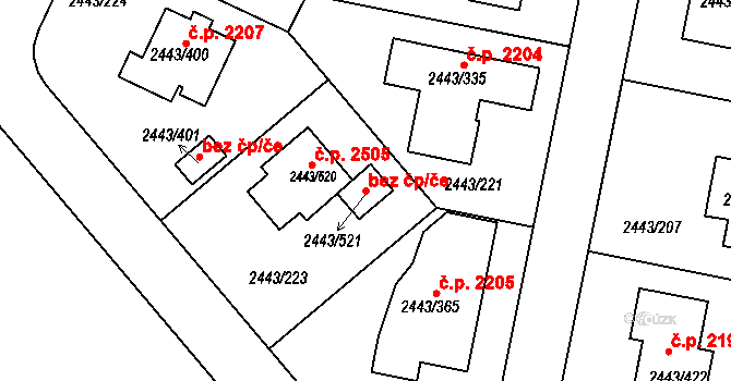 Roztoky 147169836 na parcele st. 2443/521 v KÚ Roztoky u Prahy, Katastrální mapa