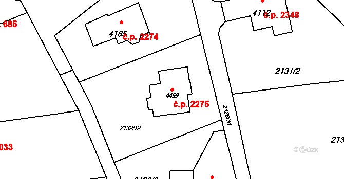 Rožnov pod Radhoštěm 2275 na parcele st. 4459 v KÚ Rožnov pod Radhoštěm, Katastrální mapa