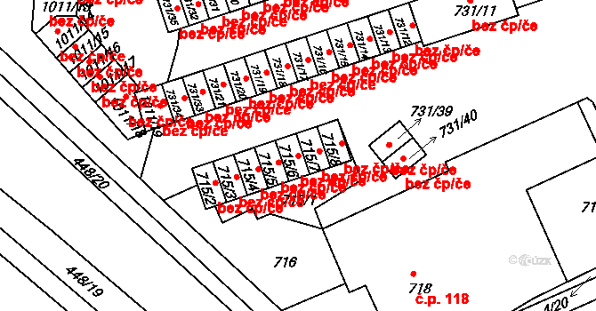 Mšeno nad Nisou 1153, Jablonec nad Nisou na parcele st. 715/6 v KÚ Mšeno nad Nisou, Katastrální mapa
