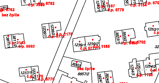 Zlín 5777 na parcele st. 1239/1 v KÚ Zlín, Katastrální mapa