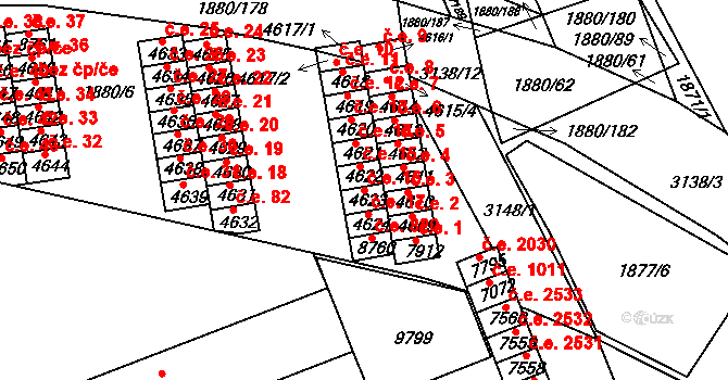 Hodonín 16 na parcele st. 4623 v KÚ Hodonín, Katastrální mapa