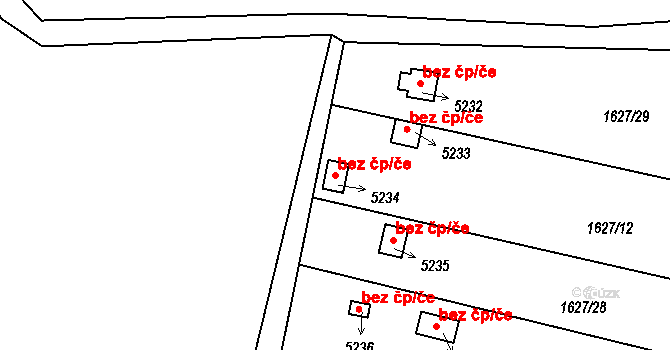 Písek 42169836 na parcele st. 5234 v KÚ Písek, Katastrální mapa