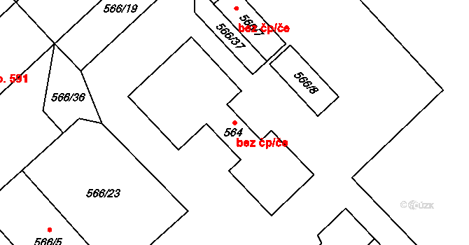 Vikýřovice 44982836 na parcele st. 564 v KÚ Vikýřovice, Katastrální mapa