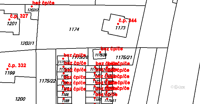 Česká Lípa 45896836 na parcele st. 1175/20 v KÚ Česká Lípa, Katastrální mapa