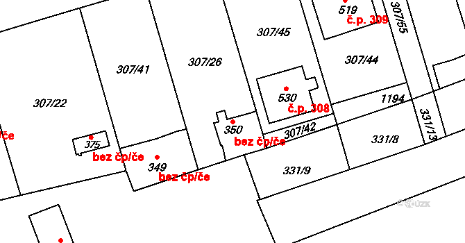 Broumov 46347836 na parcele st. 350 v KÚ Velká Ves u Broumova, Katastrální mapa