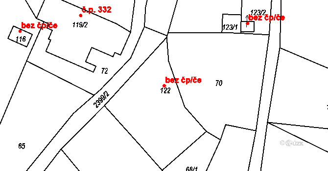 Hroznětín 83903836 na parcele st. 122 v KÚ Hroznětín, Katastrální mapa