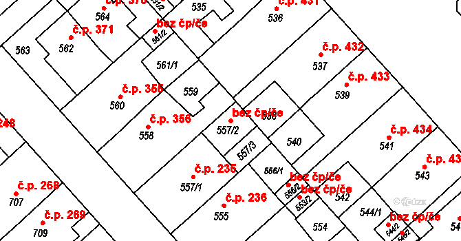Plzeň 91262836 na parcele st. 557/2 v KÚ Doubravka, Katastrální mapa