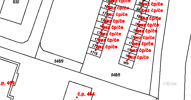 Vsetín 101724837 na parcele st. 1718 v KÚ Rokytnice u Vsetína, Katastrální mapa
