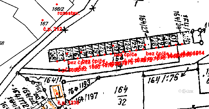 Dobšice 1076 na parcele st. 164/20 v KÚ Dobšice u Znojma, Katastrální mapa