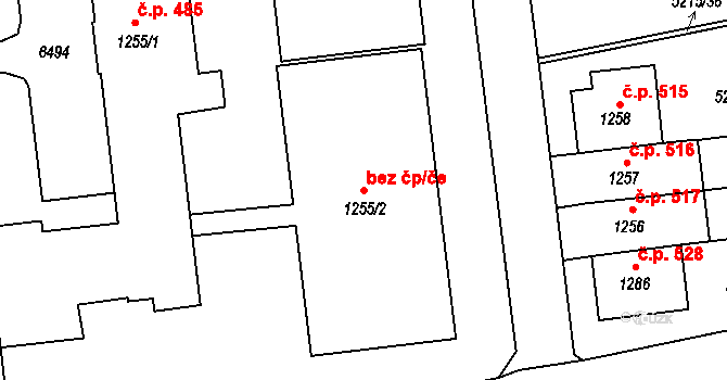 Polička 40164837 na parcele st. 1255/2 v KÚ Polička, Katastrální mapa