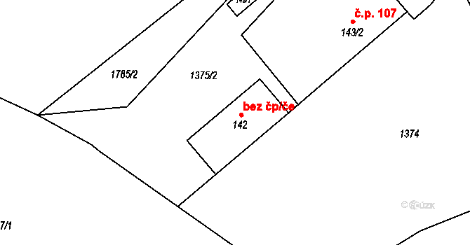 Nové Heřminovy 40193837 na parcele st. 142 v KÚ Nové Heřminovy, Katastrální mapa
