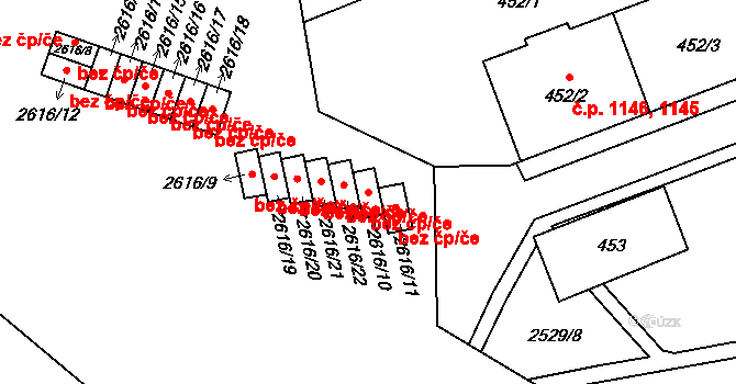 Plzeň 46460837 na parcele st. 2616/10 v KÚ Skvrňany, Katastrální mapa