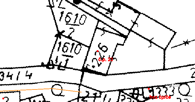 Merboltice 22 na parcele st. 226 v KÚ Merboltice, Katastrální mapa