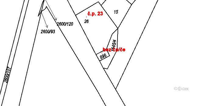 Horní Cerekev 101188838 na parcele st. 896 v KÚ Horní Cerekev, Katastrální mapa