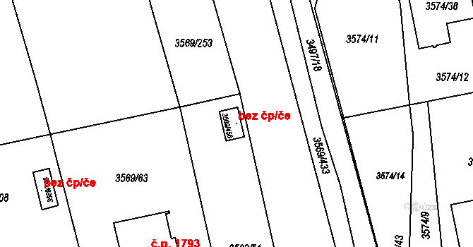 Šlapanice 101709838 na parcele st. 3569/456 v KÚ Šlapanice u Brna, Katastrální mapa