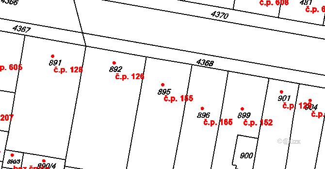 Žižkov 155, Praha na parcele st. 895 v KÚ Žižkov, Katastrální mapa