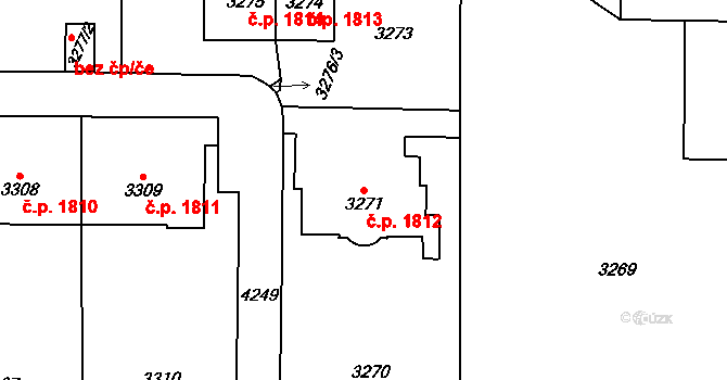 Vinohrady 1812, Praha na parcele st. 3271 v KÚ Vinohrady, Katastrální mapa