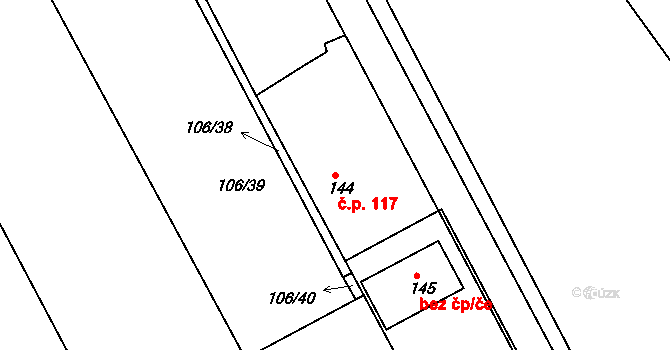 Starý Rožmitál 117, Rožmitál pod Třemšínem na parcele st. 144 v KÚ Starý Rožmitál, Katastrální mapa
