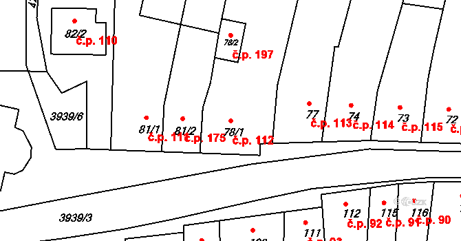 Mašťov 112 na parcele st. 78/1 v KÚ Mašťov, Katastrální mapa