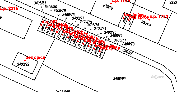 Předměstí 983, Litoměřice na parcele st. 3408/15 v KÚ Litoměřice, Katastrální mapa