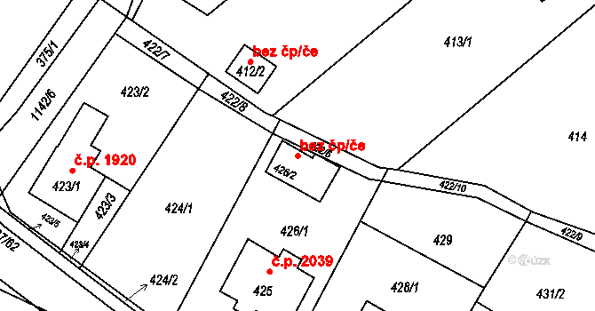 Rožnov pod Radhoštěm 39572838 na parcele st. 426/2 v KÚ Tylovice, Katastrální mapa