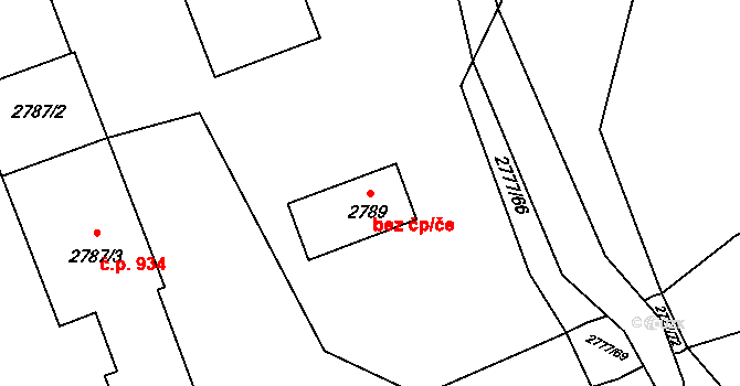 Klobouky u Brna 40757838 na parcele st. 2789 v KÚ Klobouky u Brna, Katastrální mapa