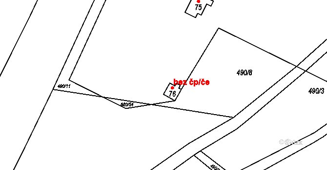 Slavošov 41509838 na parcele st. 76 v KÚ Hranice u Slavošova, Katastrální mapa