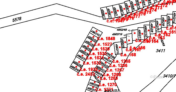 Znojmo 1530 na parcele st. 4962/35 v KÚ Znojmo-město, Katastrální mapa