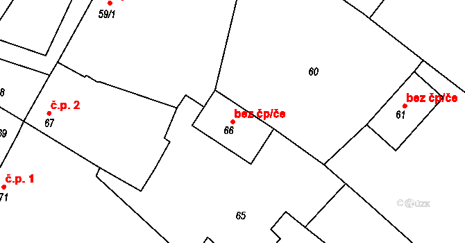 Velká Bíteš 44165838 na parcele st. 66 v KÚ Košíkov, Katastrální mapa