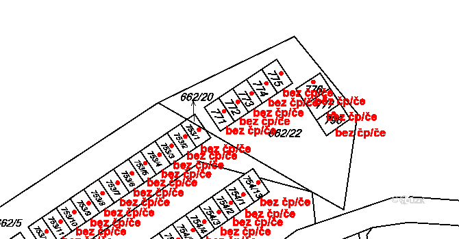 Košťany 45062838 na parcele st. 753/2 v KÚ Košťany, Katastrální mapa