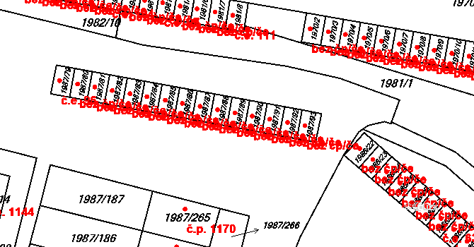 Nýřany 45745838 na parcele st. 1987/89 v KÚ Nýřany, Katastrální mapa