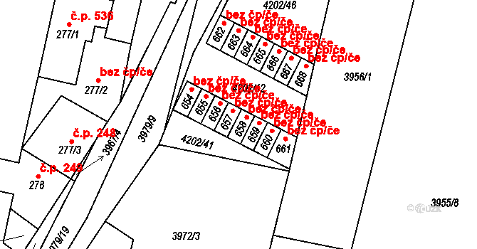 Lenešice 49975838 na parcele st. 658 v KÚ Lenešice, Katastrální mapa
