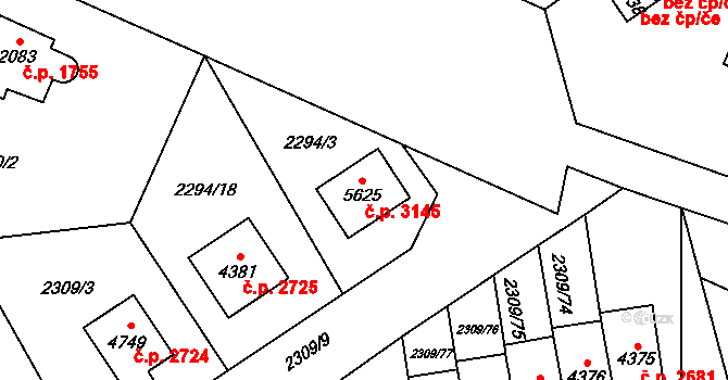 Dvůr Králové nad Labem 3145 na parcele st. 5625 v KÚ Dvůr Králové nad Labem, Katastrální mapa