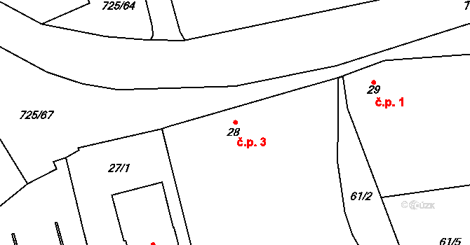 Horka 3 na parcele st. 28 v KÚ Horka u Chrudimi, Katastrální mapa