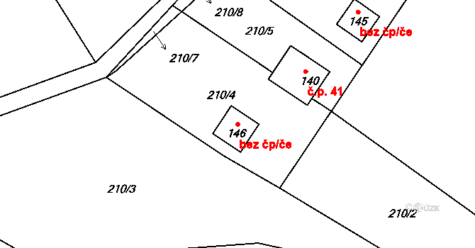 Pelhřimov 88016838 na parcele st. 146 v KÚ Chvojnov, Katastrální mapa