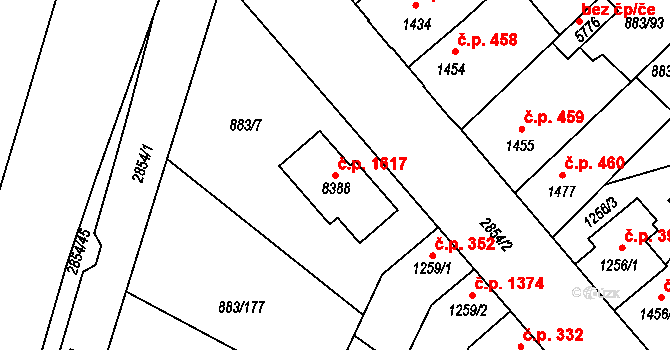 Kolín V 1617, Kolín na parcele st. 8388 v KÚ Kolín, Katastrální mapa