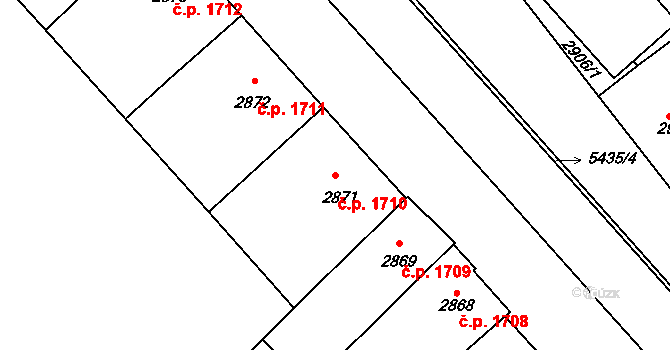 Znojmo 1710 na parcele st. 2871 v KÚ Znojmo-město, Katastrální mapa