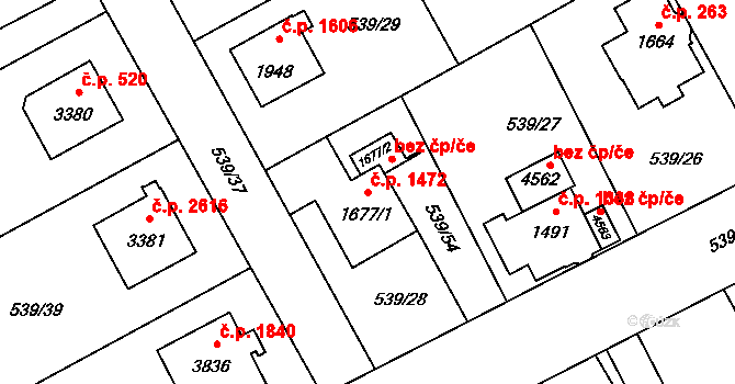 Šumperk 1472 na parcele st. 1677/1 v KÚ Šumperk, Katastrální mapa