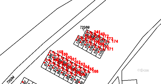 Osek 167 na parcele st. 1096 v KÚ Osek u Duchcova, Katastrální mapa