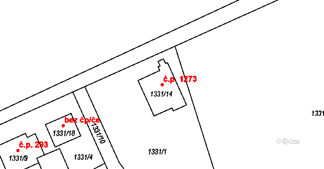 Ráj 1273, Karviná na parcele st. 1331/14 v KÚ Ráj, Katastrální mapa