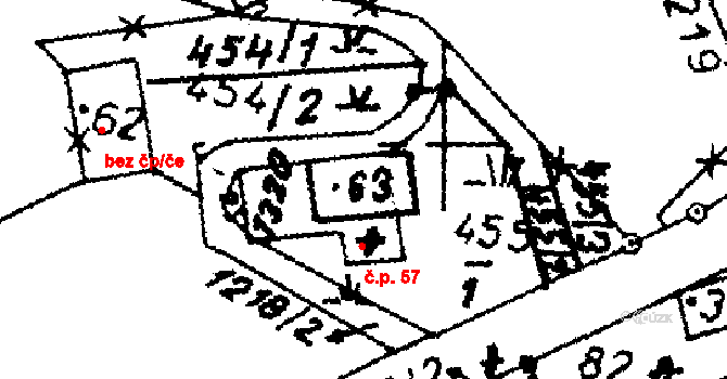 Heřmanice 57, Králíky na parcele st. 63 v KÚ Heřmanice u Králík, Katastrální mapa